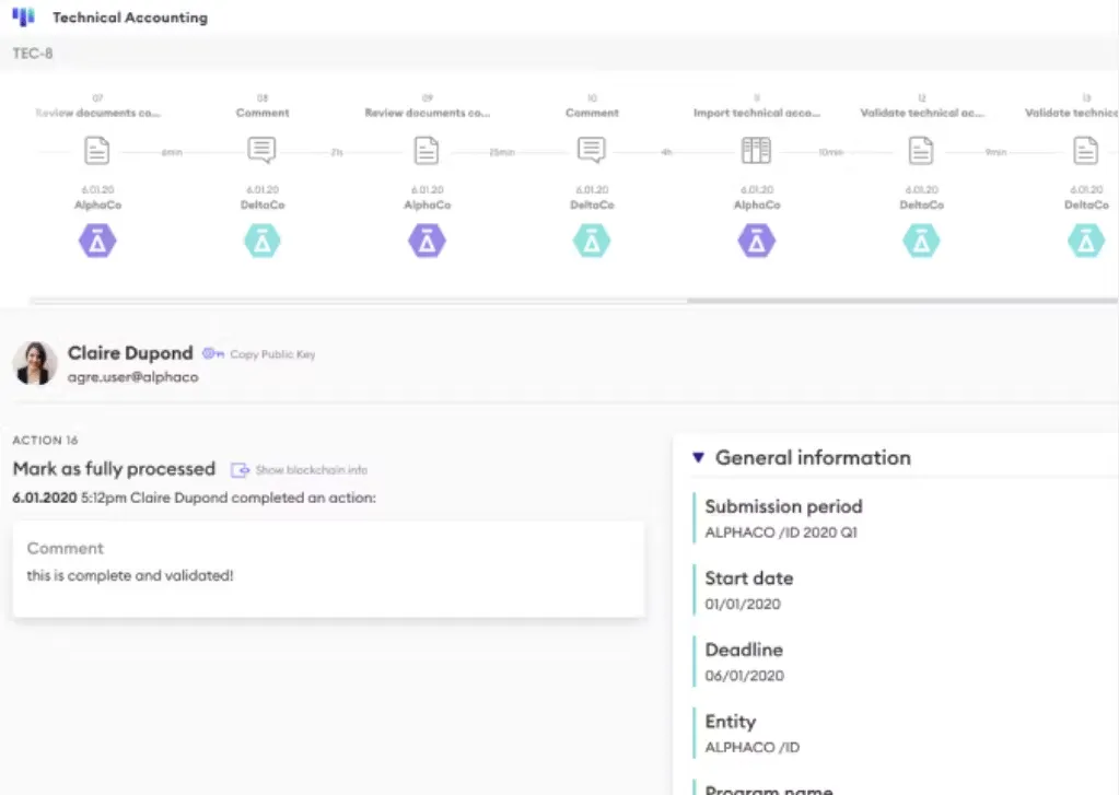 Capture d'écran du projet Stratumn